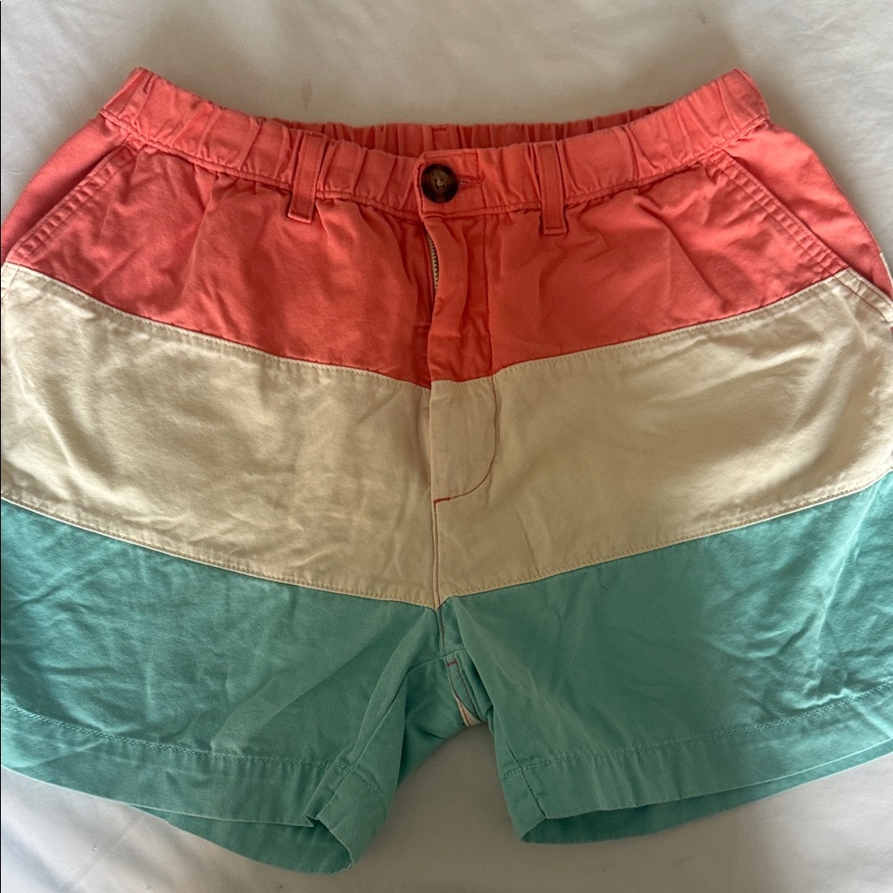 Chubbies Coral, Cream, and Teal Men Shorts
